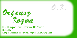 orfeusz kozma business card